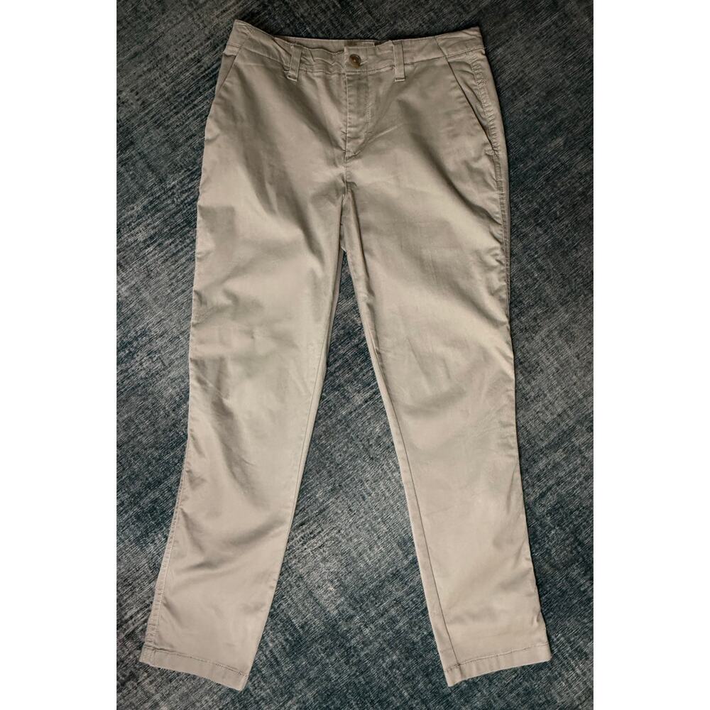 Gap Girlfriend Chino Pants Size 2 Khaki Beige Cotton Stretch Tapered Leg